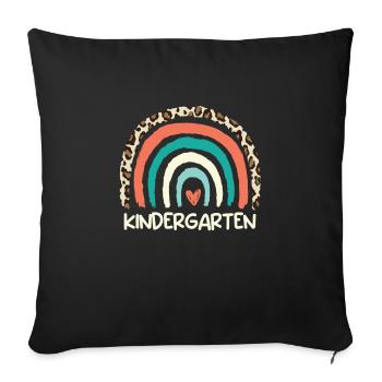 Ich bin gerne im Kindergarten - Sofakissenbezug 45 x 45 cm - Schwarz - Vorne