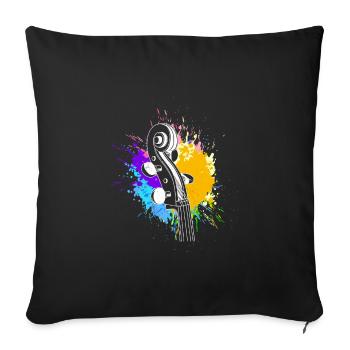Professeur de violon Professeur de violon J’apprends le violon - Housse de coussin décorative 45 x 45 cm - noir - Devant
