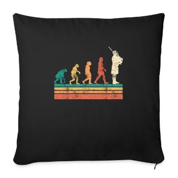 Musiker Dudelsackspieler Evolution Dudelsack - Sofakissenbezug 45 x 45 cm - Schwarz - Vorne