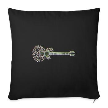 Musician sheet music Music teacher I play guitar - Sofa pillowcase 17,3'' x 17,3'' (45 x 45 cm) - black - Front