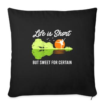 La vie est courte mais douce pour certaines guitares - Housse de coussin décorative 45 x 45 cm - noir - Devant
