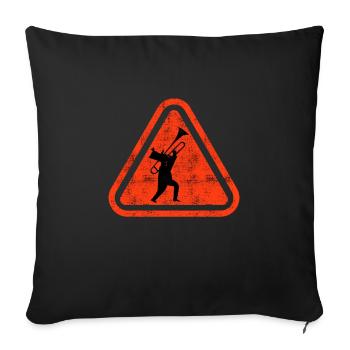 Orchestra Band Winds Concert Attention Trombone - Sofa pillowcase 17,3'' x 17,3'' (45 x 45 cm) - black - Front