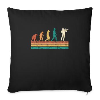 Musician Evolution Classical Music Path to the violin - Sofa pillowcase 17,3'' x 17,3'' (45 x 45 cm) - black - Front