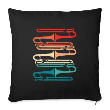 Musiker Posaunist ich liebe Posaune - Sofakissenbezug 45 x 45 cm - Schwarz - Vorne