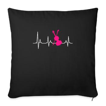 Musicien Musicien Mon cœur bat pour le violon - Housse de coussin décorative 45 x 45 cm - noir - Devant