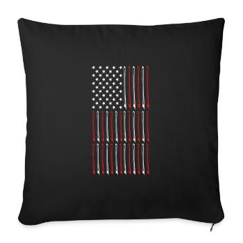 USA flag of bow and violin - Sofa pillowcase 17,3'' x 17,3'' (45 x 45 cm) - black - Front