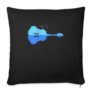 Scouts nature au feu de camp au Lake Guitar - Housse de coussin décorative 45 x 45 cm - noir - Devant