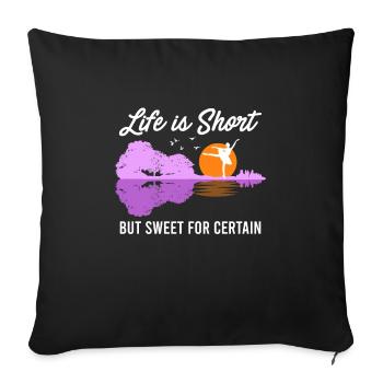 La vie est courte mais douce pour certaines guitares - Housse de coussin décorative 45 x 45 cm - noir - Devant