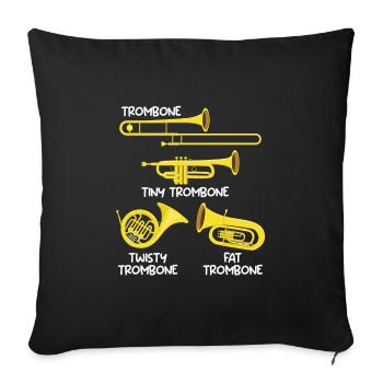 Small Trombone Curvy Trombone Thick Trombone - Sofa pillowcase 17,3'' x 17,3'' (45 x 45 cm) - black - Front