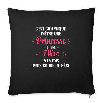 Princesse nièce - Housse de coussin décorative 45 x 45 cm - noir - Devant