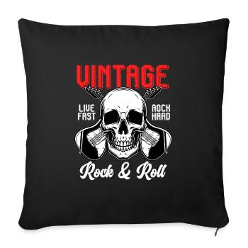 Rock & Roll Rock Rock Metal Guitar - Sofa pillowcase 17,3'' x 17,3'' (45 x 45 cm) - black - Front