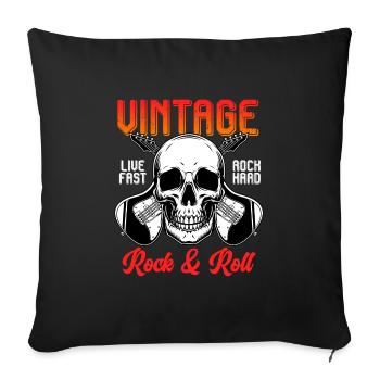 Rock & Roll Rock Rock Metal Guitar - Sofa pillowcase 17,3'' x 17,3'' (45 x 45 cm) - black - Front