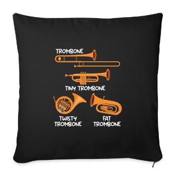 Small Trombone Curvy Trombone Thick Trombone - Sofa pillowcase 17,3'' x 17,3'' (45 x 45 cm) - black - Front