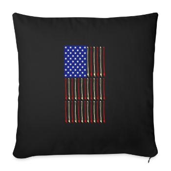 USA flag of bow and violin - Sofa pillowcase 17,3'' x 17,3'' (45 x 45 cm) - black - Front