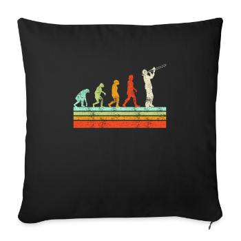 Musiker Posaunist die Evolution Posaune - Sofakissenbezug 45 x 45 cm - Schwarz - Vorne
