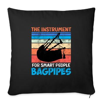 L’instrument pour les gens intelligents Cornemuse - Housse de coussin décorative 45 x 45 cm - noir - Devant