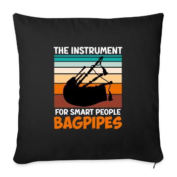 L’instrument pour les gens intelligents Cornemuse - Housse de coussin décorative 45 x 45 cm - noir - Devant