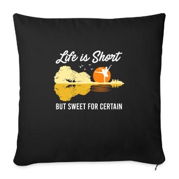 La vie est courte mais douce pour certaines guitares - Housse de coussin décorative 45 x 45 cm - noir - Devant