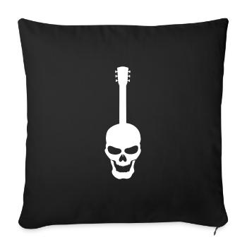 Rocker Bones Face Rock Metal Musicien Guitare - Housse de coussin décorative 45 x 45 cm - noir - Devant