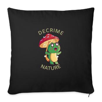 Decrime Nature Colorful Mushroom Frog - Sofa pillowcase 17,3'' x 17,3'' (45 x 45 cm) - black - Front