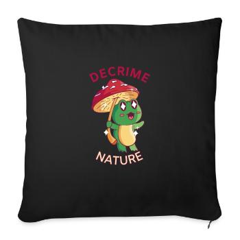 Decrime Nature Colorful Mushroom Frog - Sofakissenbezug 45 x 45 cm - Schwarz - Vorne
