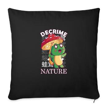 Decrime Nature Colorful Mushroom Frog - Sofa pillowcase 17,3'' x 17,3'' (45 x 45 cm) - black - Front