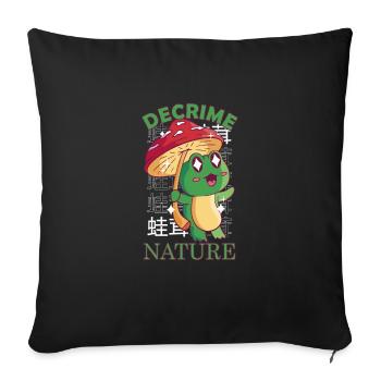 Decrime Nature Colorful Mushroom Frog - Sofa pillowcase 17,3'' x 17,3'' (45 x 45 cm) - black - Front