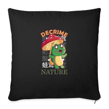 Decrime Nature Colorful Mushroom Frog - Sofa pillowcase 17,3'' x 17,3'' (45 x 45 cm) - black - Front