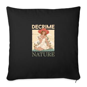 Decrime Nature Colorful Mushroom Lady - Sofakissenbezug 45 x 45 cm - Schwarz - Vorne