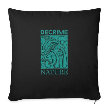Decrime Nature Stylish Mushroom Print - Sofa pillowcase 17,3'' x 17,3'' (45 x 45 cm) - black - Front