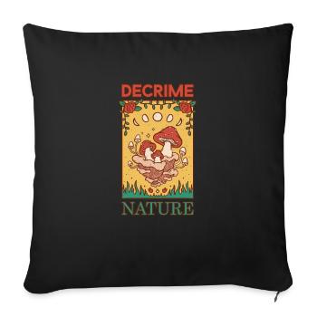 Decrime Nature Colorful Mushroom Moon - Sofa pillowcase 17,3'' x 17,3'' (45 x 45 cm) - black - Front