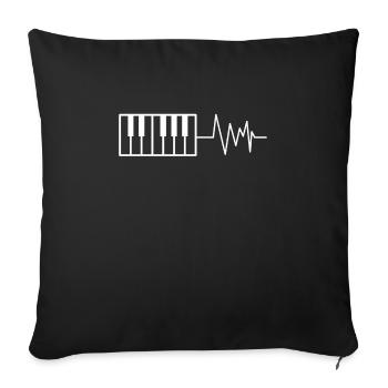 Music my heart beats for the piano - Sofa pillowcase 17,3'' x 17,3'' (45 x 45 cm) - black - Front
