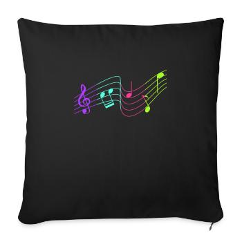 music lover i love singing music - Sofa pillowcase 17,3'' x 17,3'' (45 x 45 cm) - black - Front