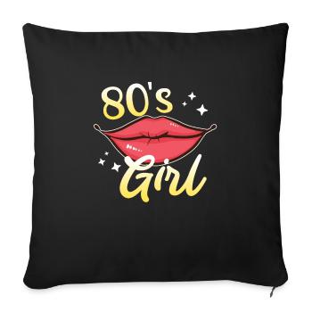 Music I'm an 80's girl - Sofa pillowcase 17,3'' x 17,3'' (45 x 45 cm) - black - Front