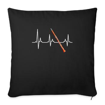 Brass band Jazz mein Herz Beats for clarinet - Sofa pillowcase 17,3'' x 17,3'' (45 x 45 cm) - black - Front