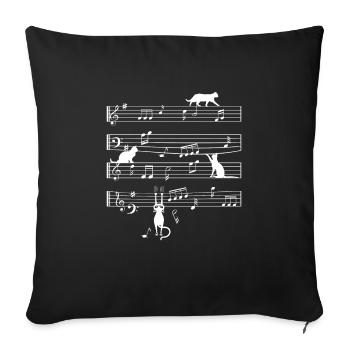 Katzenjammer Katzen Fan Music Notes - Sofa pillowcase 17,3'' x 17,3'' (45 x 45 cm) - black - Front