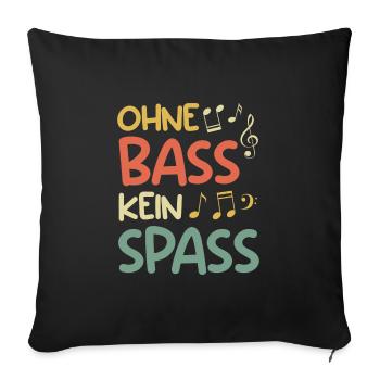 Groupe de musique sans basse pas de partition amusante - Housse de coussin décorative 45 x 45 cm - noir - Devant