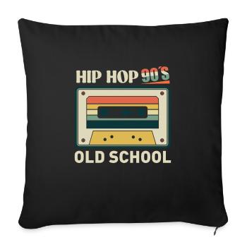 Musique hip hop, je suis de la vieille école des années 90 - Housse de coussin décorative 45 x 45 cm - noir - Devant