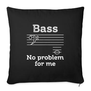 La basse n'est pas un problème pour moi les notes de musique - Housse de coussin décorative 45 x 45 cm - noir - Devant