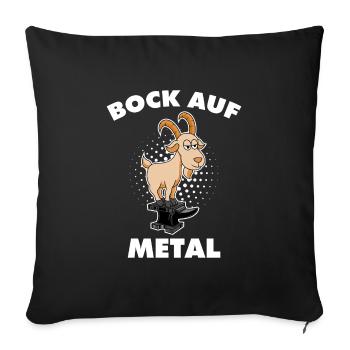Rock Metal Bock auf Metal - Sofakissenbezug 45 x 45 cm - Schwarz - Vorne