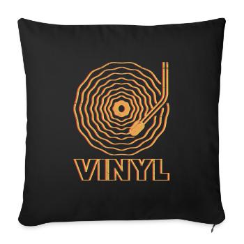 DJ musician disco i need vinyl - Sofa pillowcase 17,3'' x 17,3'' (45 x 45 cm) - black - Front