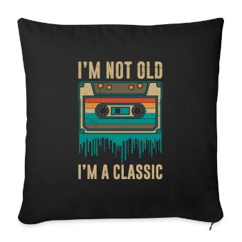 Je ne suis pas vieux, je suis des cassettes classiques - Housse de coussin décorative 45 x 45 cm - noir - Devant
