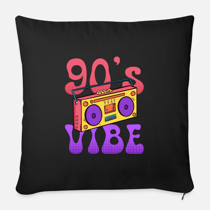Musik ich habe den Vibe 90er - Sofakissenbezug 45 x 45 cm - Schwarz