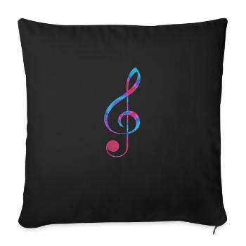 clef i love music notes - Sofa pillowcase 17,3'' x 17,3'' (45 x 45 cm) - black - Front