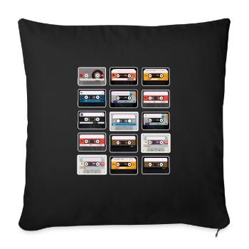 I'm a 90's kid cassettes 90's - Sofa pillowcase 17,3'' x 17,3'' (45 x 45 cm) - black - Front