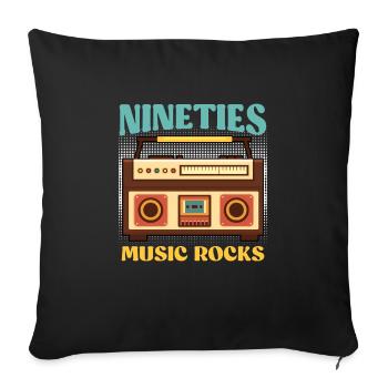 La musique des années quatre-vingt-dix rock Je suis des années 90 - Housse de coussin décorative 45 x 45 cm - noir - Devant