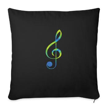 clef i love music notes - Sofa pillowcase 17,3'' x 17,3'' (45 x 45 cm) - black - Front