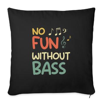 Music Band without Bass No Fun Notes - Housse de coussin décorative 45 x 45 cm - noir - Devant