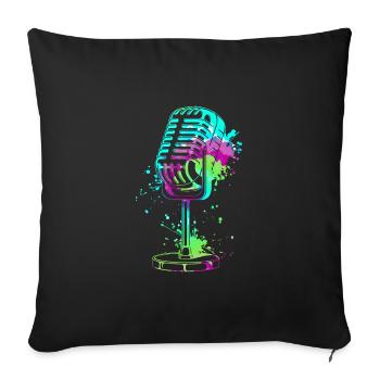 Microphone Je suis chanteur Je suis chanteur Chanter - Housse de coussin décorative 45 x 45 cm - noir - Devant