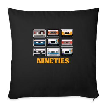 I am a child of the 90s cassettes 90s - Sofa pillowcase 17,3'' x 17,3'' (45 x 45 cm) - black - Front